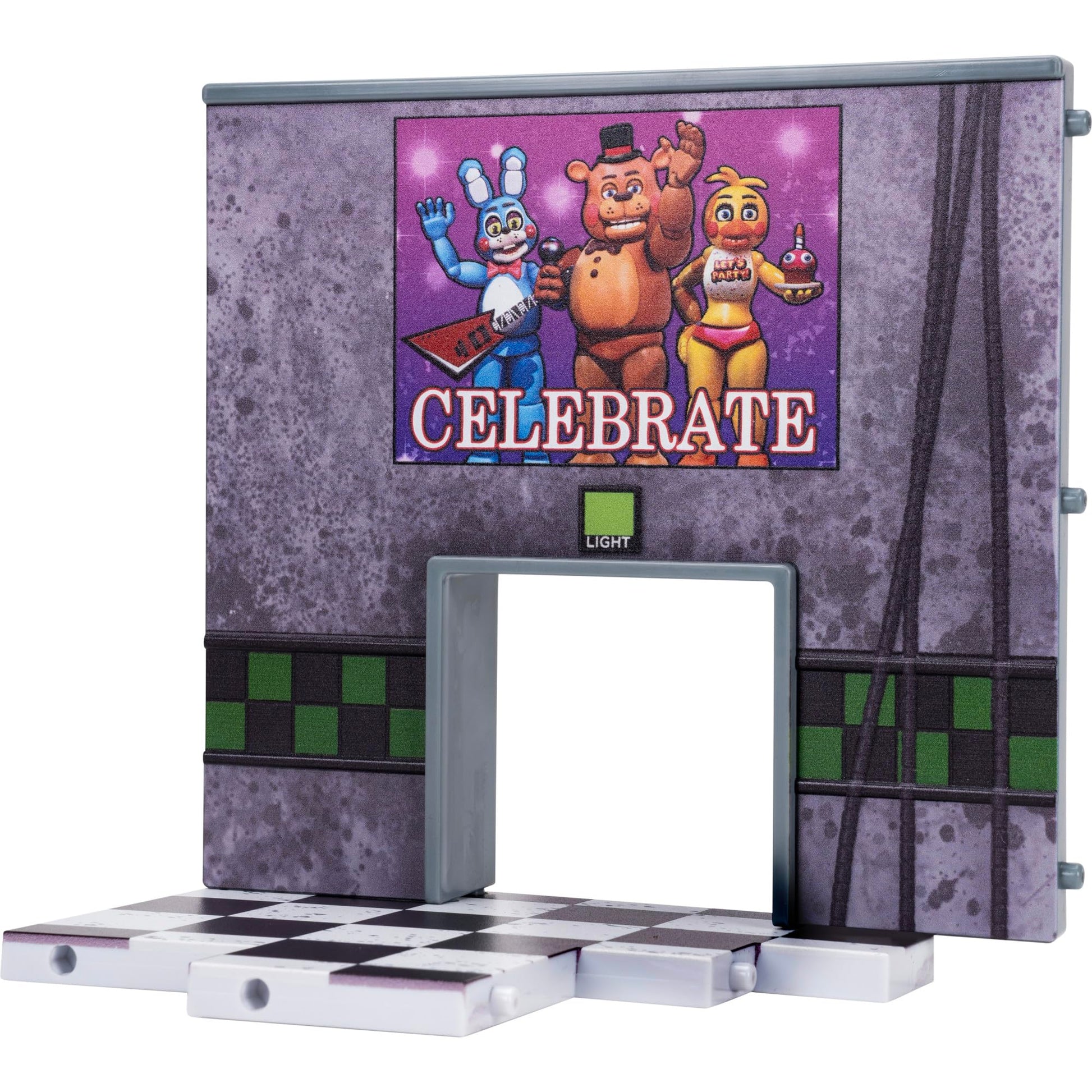 Jazwares Five Nights at Freddy’s Withered Chica Office Set - 5-Inch Articulated Figure with Jumpscare Feature, Glow-in-The-Dark Eyes, and Optical