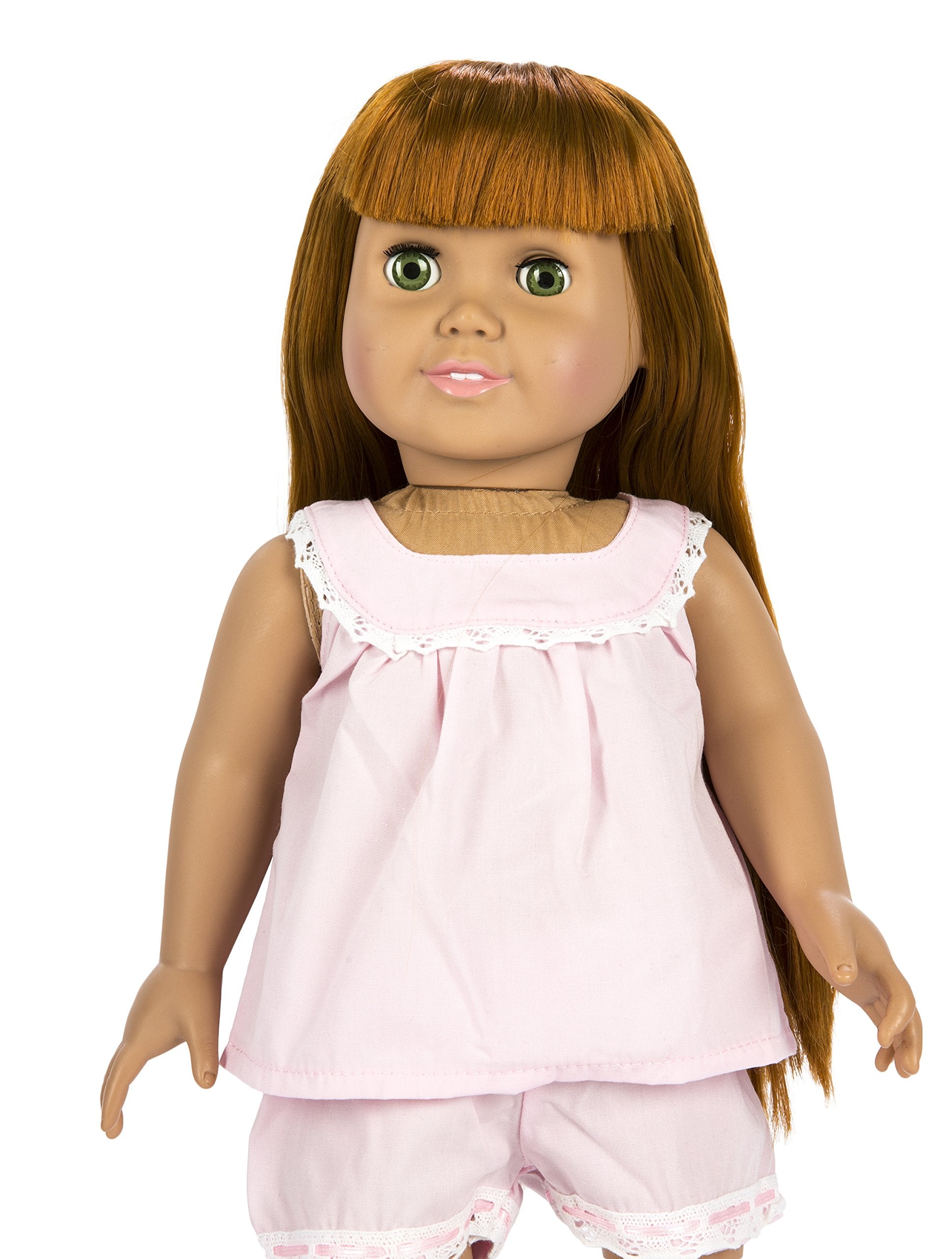 Springfield Collection by Fibre-Craft - Pink Pajamas with White Lace Trim - Fits All 18-Inch Dolls - Mix and Match! - For Ages 4 and Up