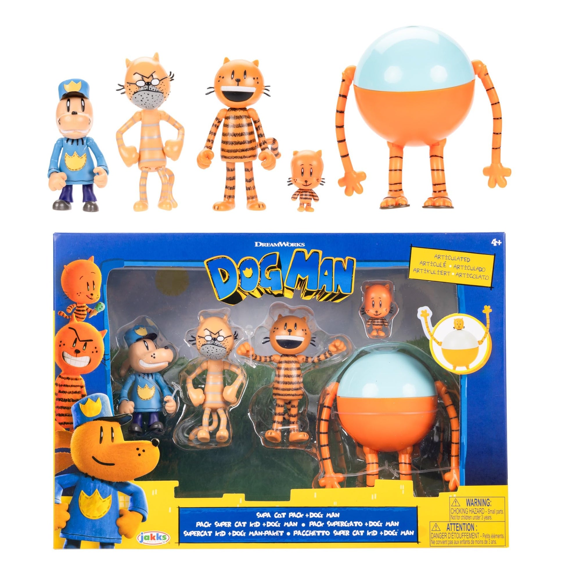 JAKKS Pacific Dog Man Movie Action Figures Multipack Set, Includes 2.5 Inch Scale Figures - Inspired by the Dog Man Movie Toys from Wave #2, Includes