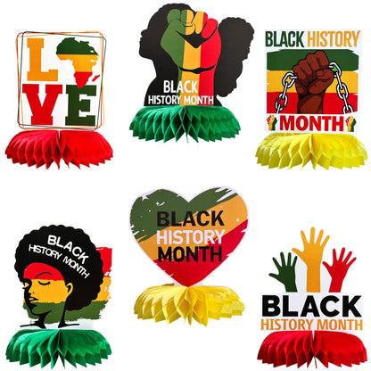 6 Packs Black History Month Party Supplies Honeycomb Centerpieces