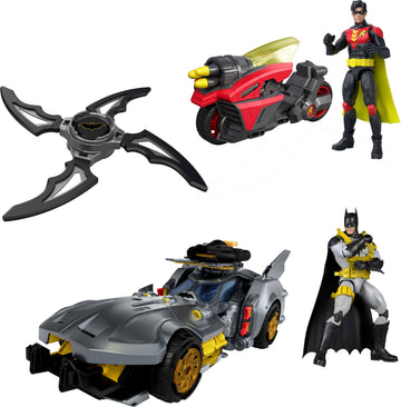 Mattel DC Premier Series Batlink Multi-Pack, Batmobile & Robin Cylcle