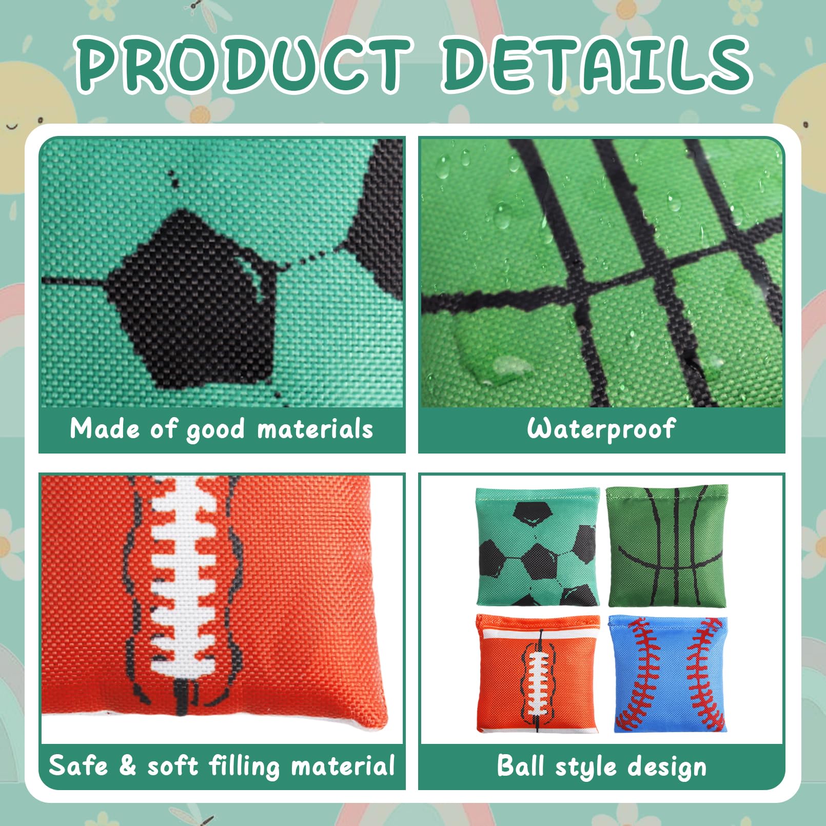 Dyrfolm 32 Pack Mini Bean Bags Colorful Cornhole Bean Bags,2.36 X 2.36 Inch