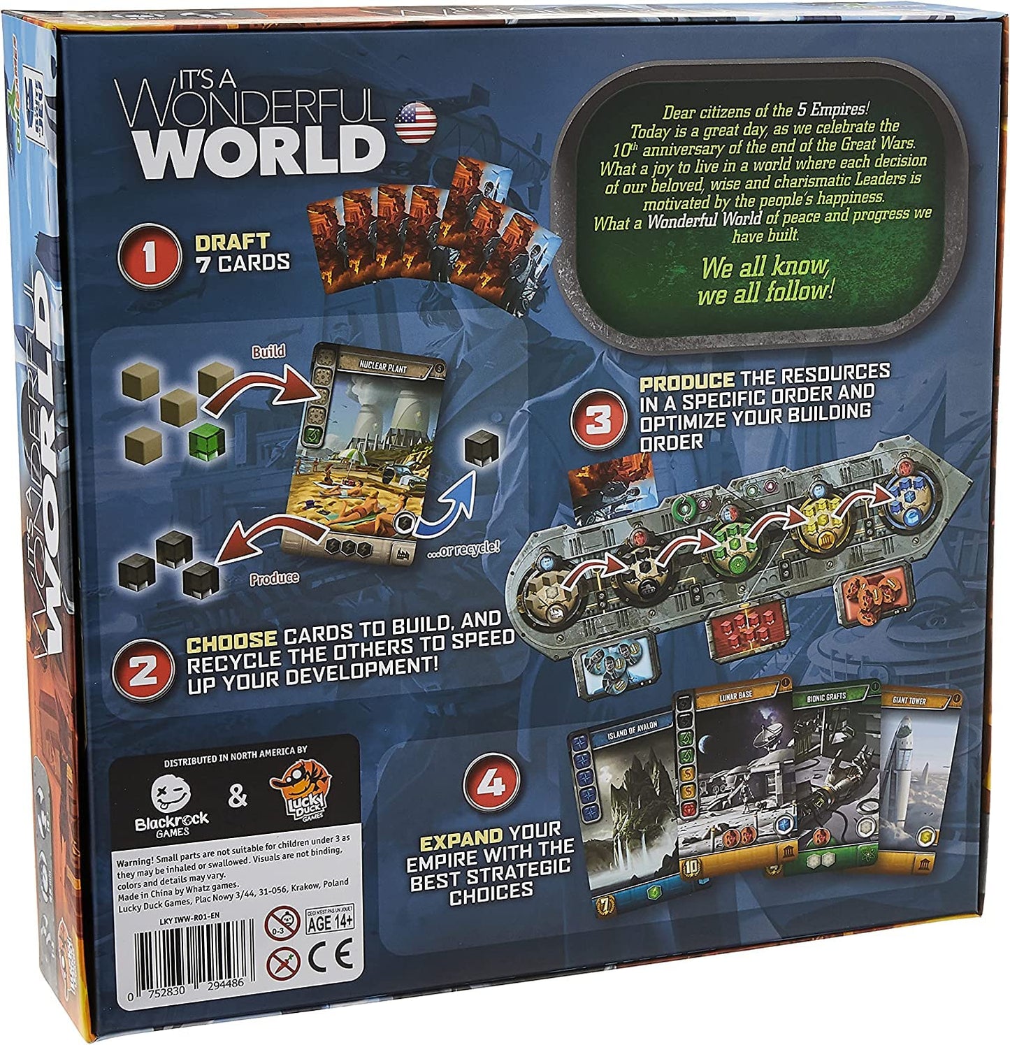 It's A Wonderful World Board Game - Build Your Empire in This Strategic Card Game for Kids and Adults, Ages 14+, 1-5 Players, 30-60 Minute Playtime