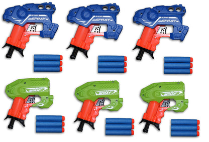 Big Bag of Dart Guns! Mini Foam Dart Blasters Birthday Party Favors (6 Pack)