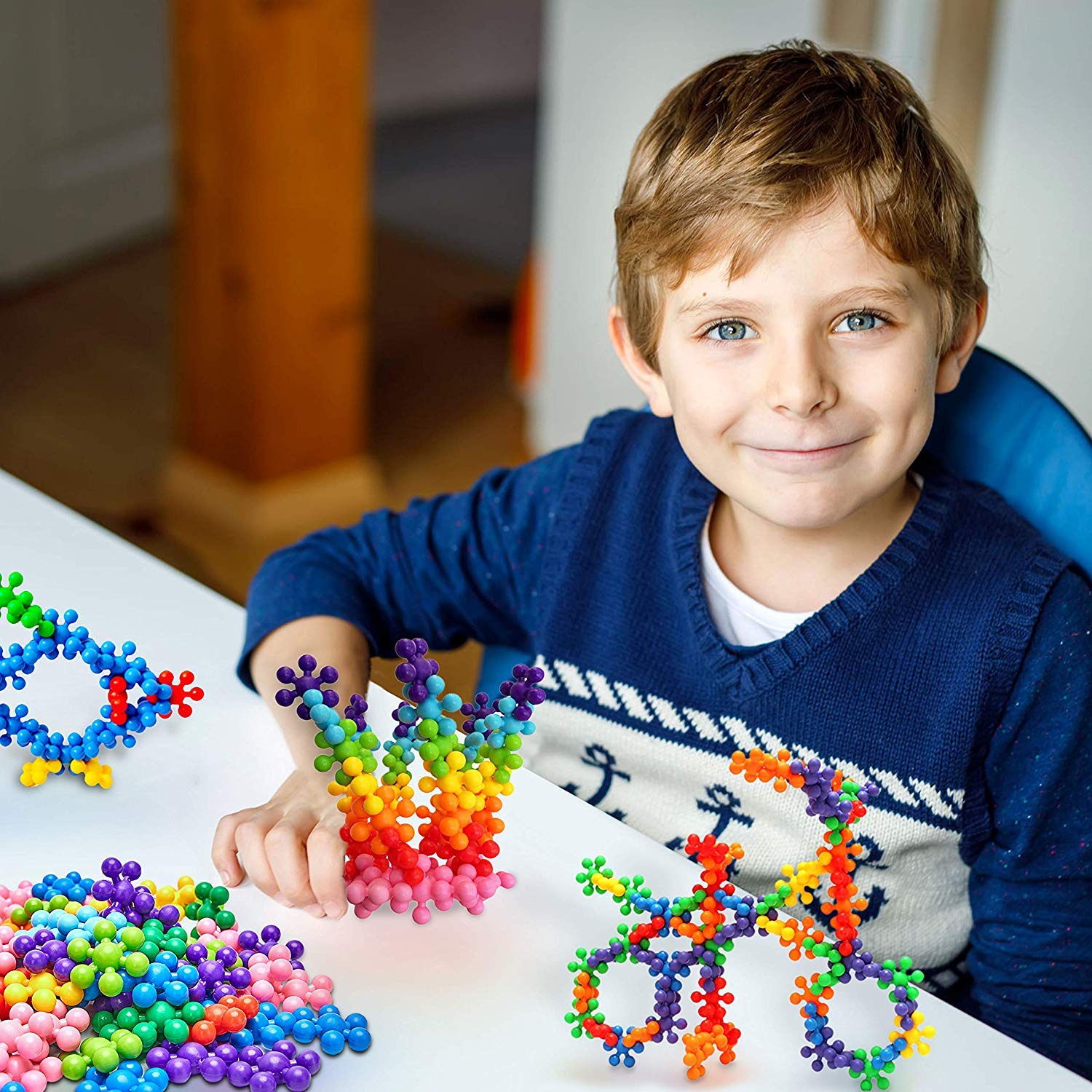 Clip Connect 100 Pieces | Diameter 1.5", Interlocking Solid Plastic Building Blocks Set Early STEM Educational Toy for Preschool Kids Boys and Girls