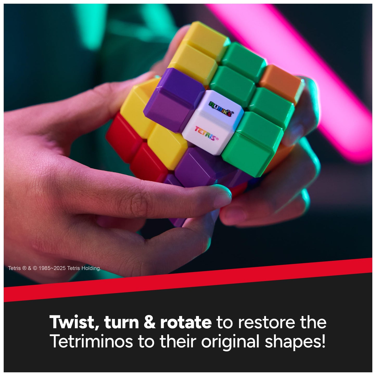 Rubik's Cube Tetris Edition 3x3 Cube Shapeshifting Puzzle Game Brain Teaser