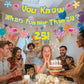 Yellow Glitter 25th Birthday Banner & Cake Topper Kit - “What’s Funnier Than 24?” Party Decoration Set for Milestone 25th Birthday Celebrations