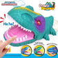 Liberty Imports Snappy Dinosaur Dentist Classic Bite Finger Game Dino Toy Funny Family Party Tabletop Board Game with LED Light and Sound