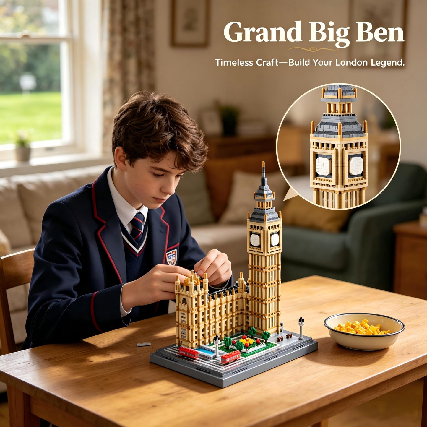 Komvoor World Famous Architecture Micro Building Blocks Set 4112 PCS - London Big Ben DIY Collectible Model for Lovers, Adults or Teens Ages of 14+