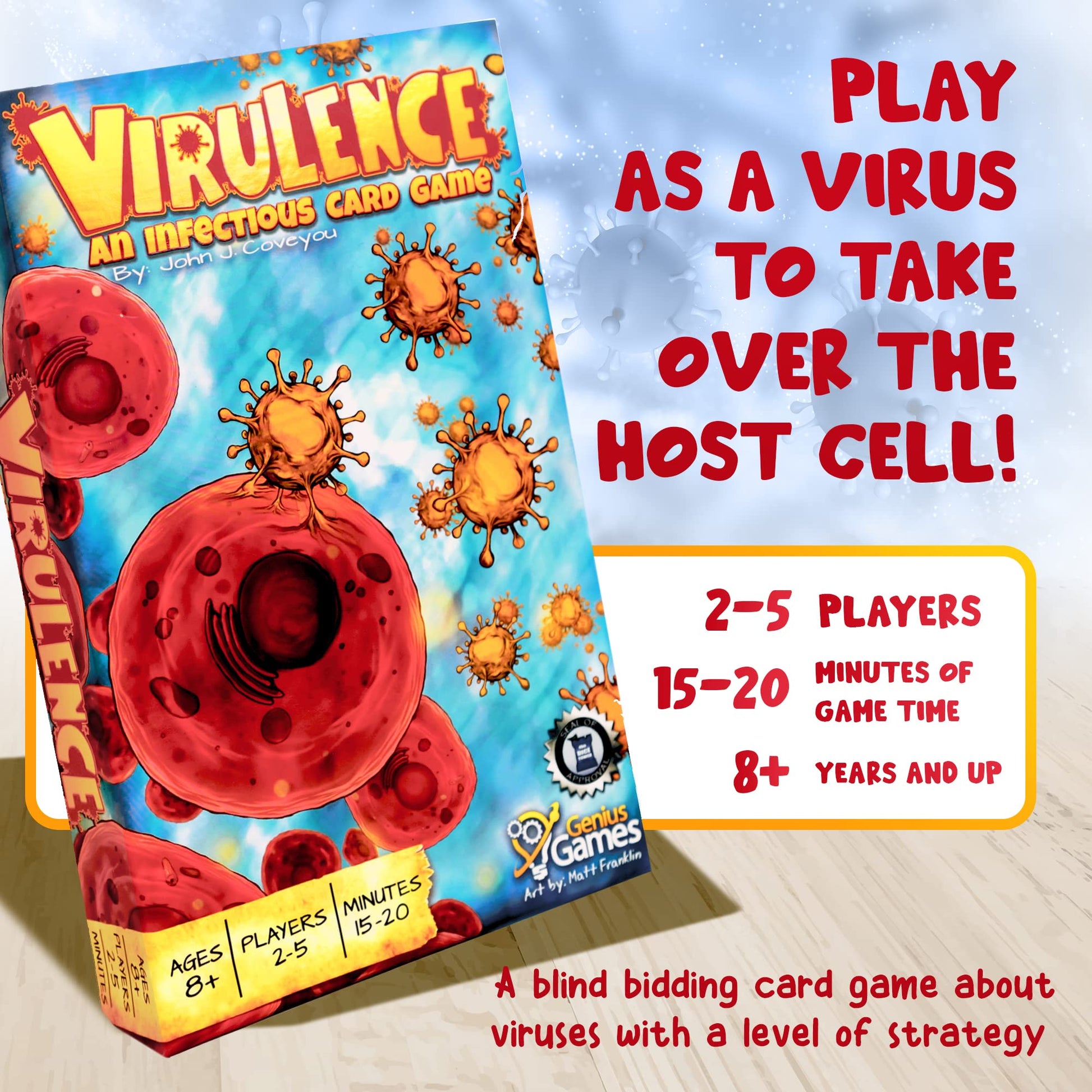 Virulence: an Virus-Themed Card Game | Biology Board Game for Kids, Teens, Adults, and Teachers | Fun & Engaging Science-Accurate Game to Learn