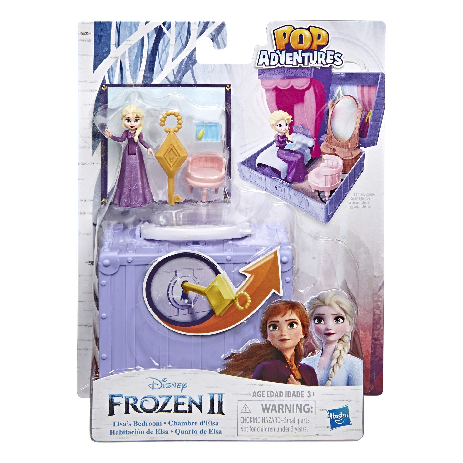 Disney Frozen Pop Adventures Elsa's Bedroom Pop-Up Playset with Handle, Including Elsa Doll, Diary, Chair, & Blanket Accessories - Toy for Kids Ages 3