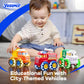 Vroomix JOVA GlowRover 3 Pack Monster Truck Toys, City Utility Cars with Flashing LED Light Up Wheels, Push and Go Cars for Toddlers Boys Girls Age 2