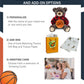 DolliBu Brown Bear Stuffed Animal with Basketball Plush - Super Soft Huggable Bear with Red Plaid Hoodie, Plush Toy Wildlife Gift for Kids and Adults