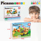 PicassoTiles Magnet Tiles Building Block 2-in-1 Excavator & Backhoe Brick Compatible Construction Playset with Car Base Magnetic Character Action
