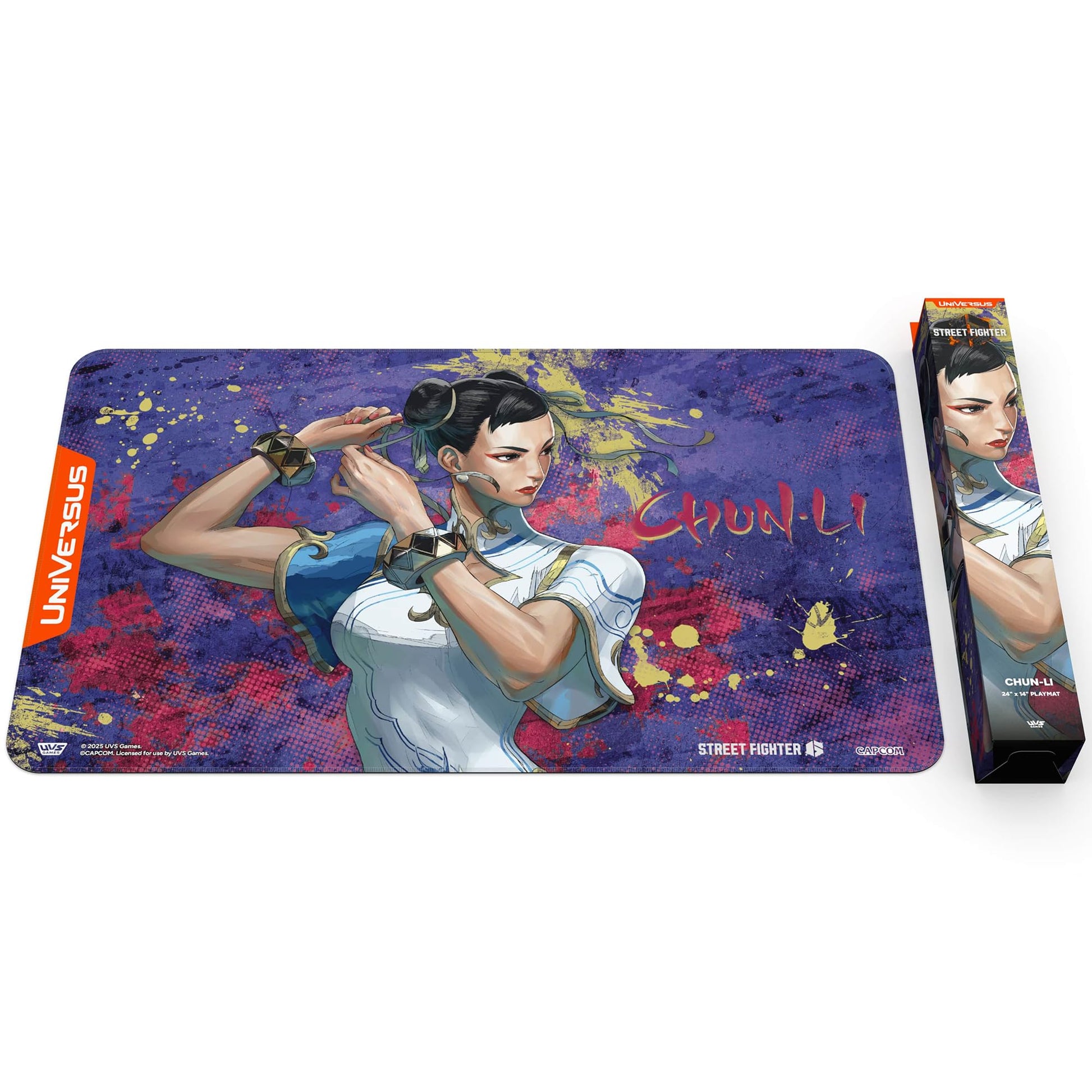 UniVersus: Street Fighter 6: Challenger Series Playmat - Chun-Li - 24 x 14 Neoprene Mat, Collectible Tabletop Card Game Accessory, UVS Games, Licensed