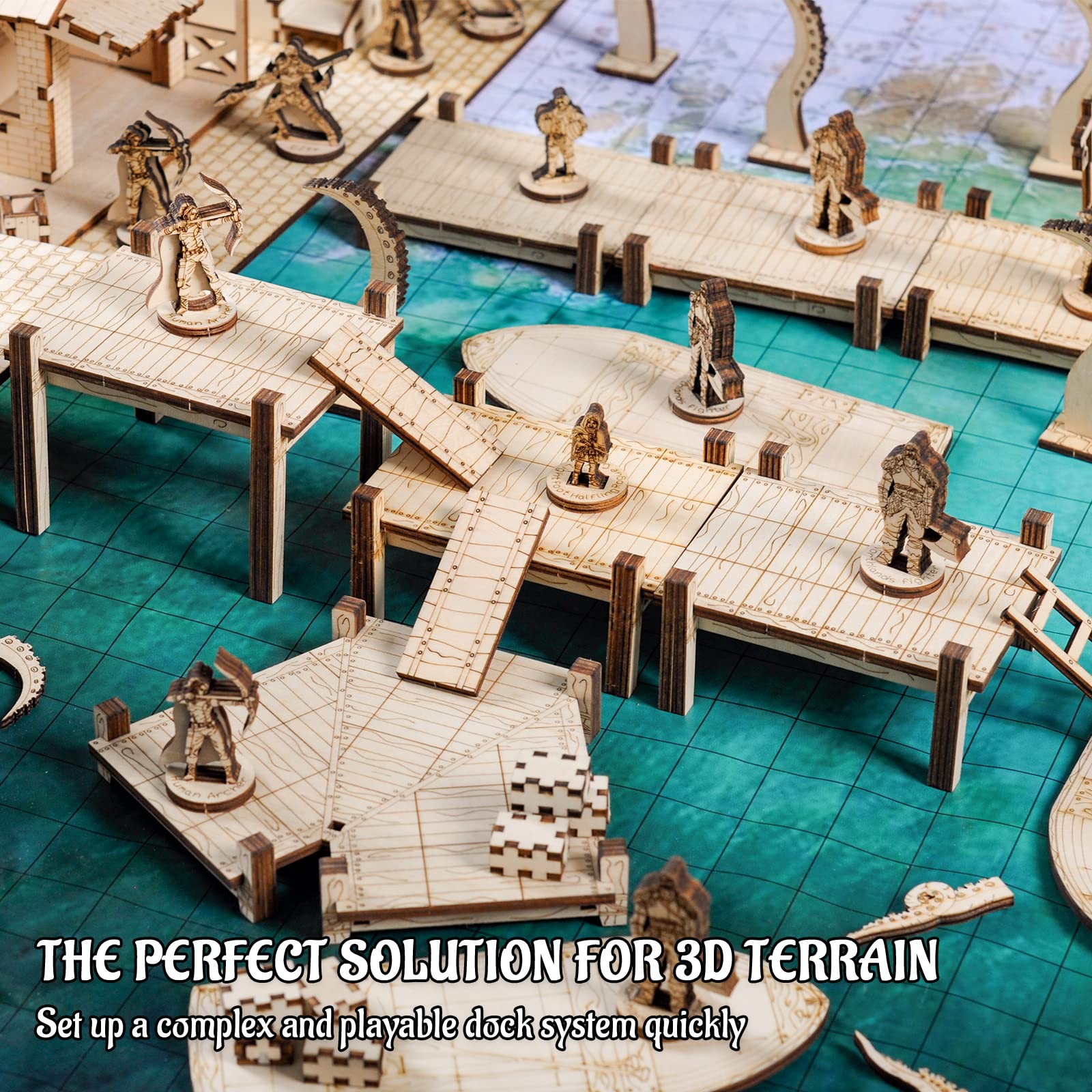 CZYY DND Dock Expansion Set, 7 Modular Terrain Pieces