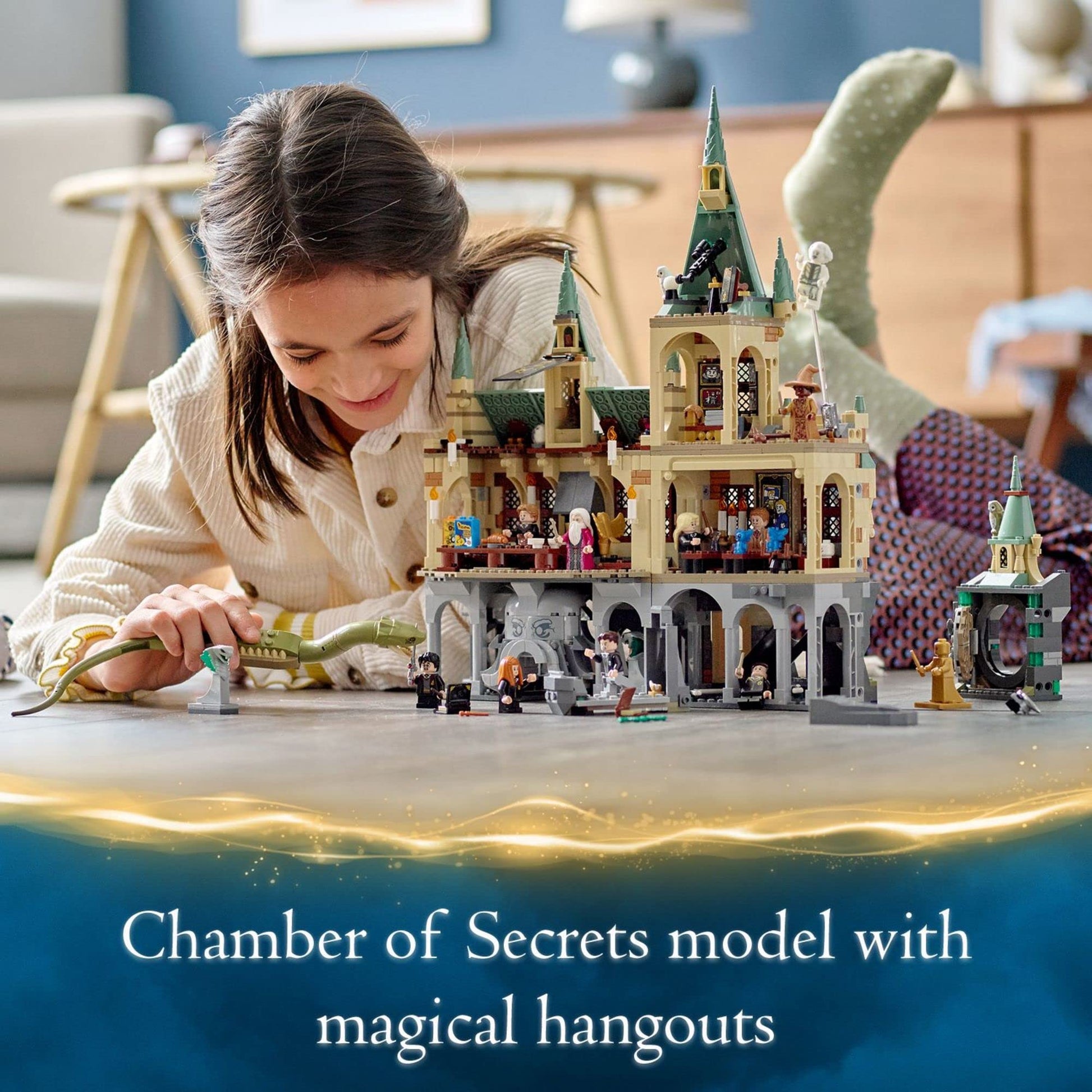 LEGO Harry Potter Hogwarts Chamber of Secrets 76389 Castle Toy with The Great Hall, 20th Anniversary Model Set with Collectible Golden Voldemort
