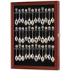 36 Souvenir Tea Spoon Display Case Rack Wall Mountable Cabinet Frame with Lockable Door Mahogany Finish