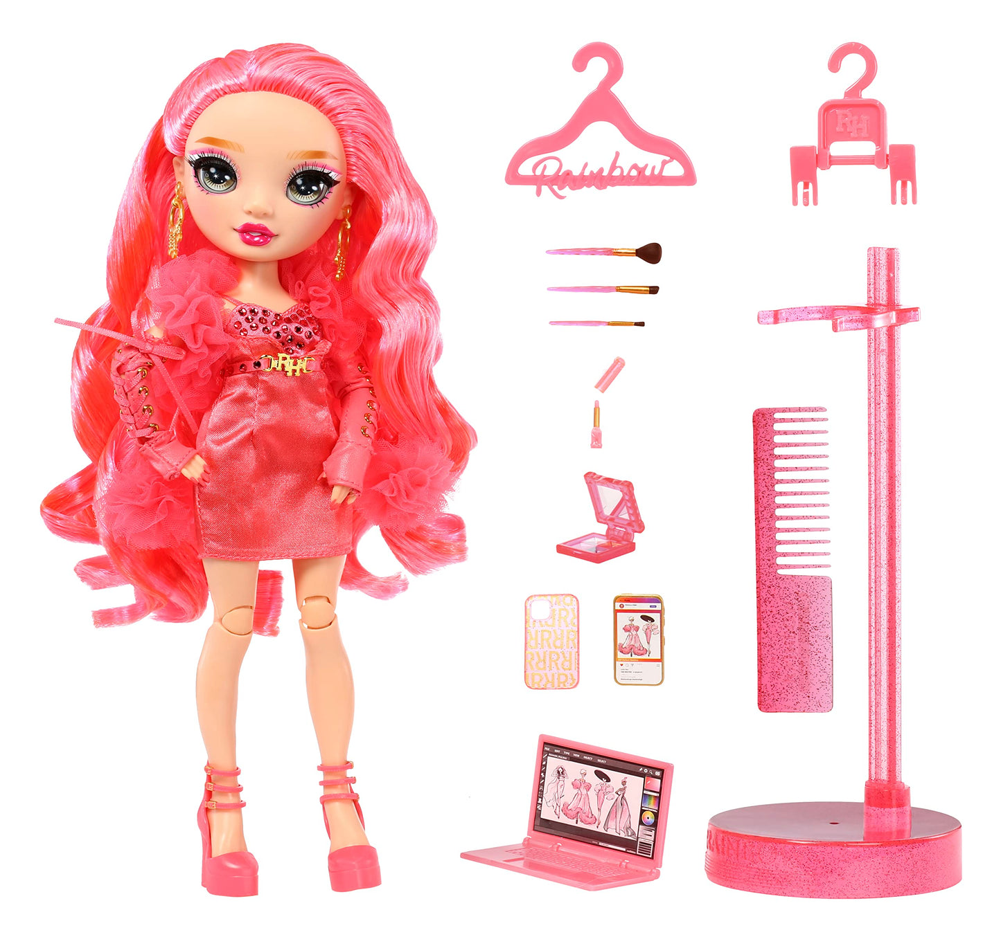 Rainbow High Priscilla- Pink Fashion Doll. Fashionable Outfit & 10+ Colorful Play Accessories. for Kids 4-12 Years Old and Collectors.