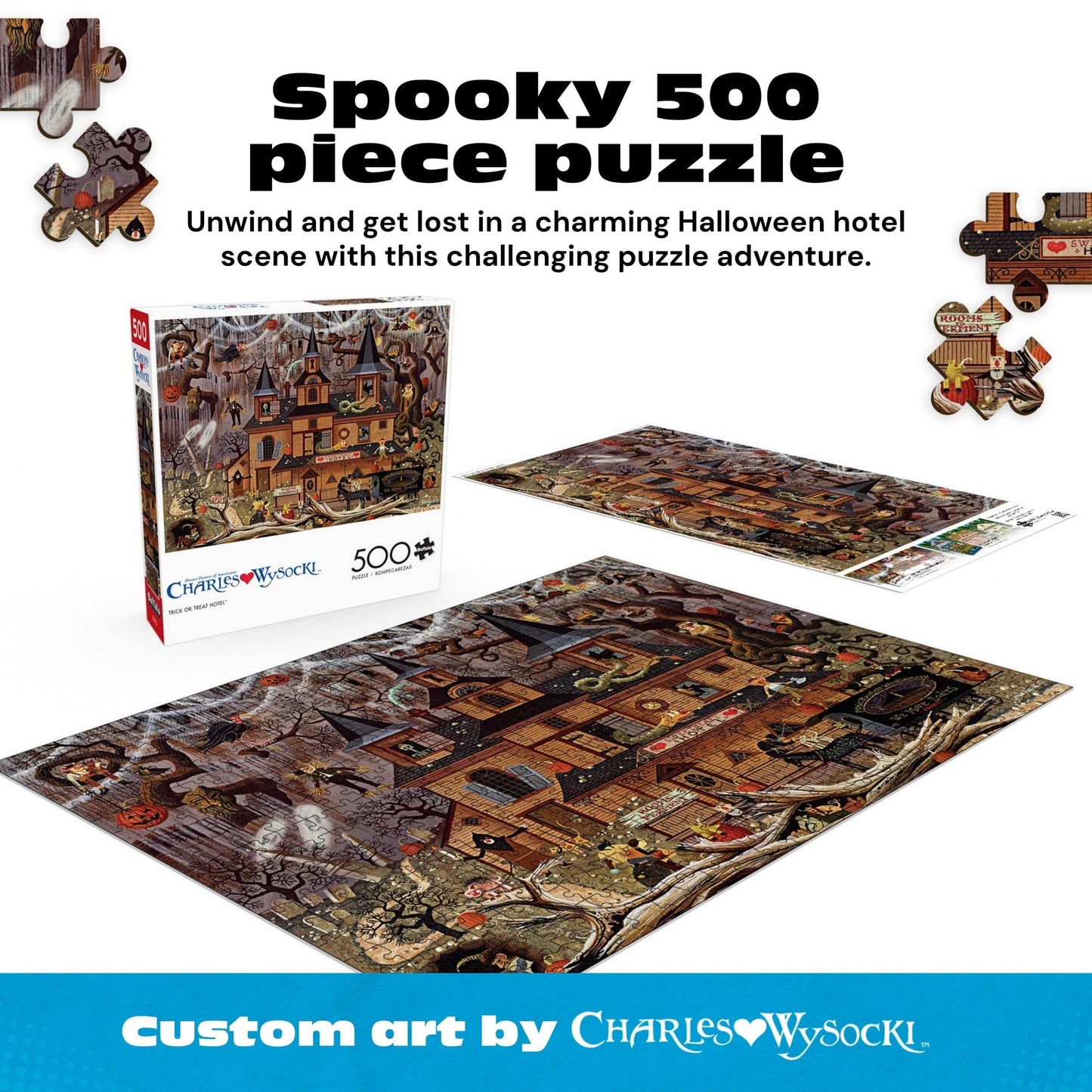 Buffalo Games - Charles Wysocki Trick or Treat Hotel - 500 Piece Puzzle