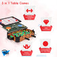 Point Games 3 in 1 Small Multi Game Set, Foosball, Air Hockey, Table Tennis - Portable Mini Arcade Table for Easy Carry - Perfect Arcade Gift