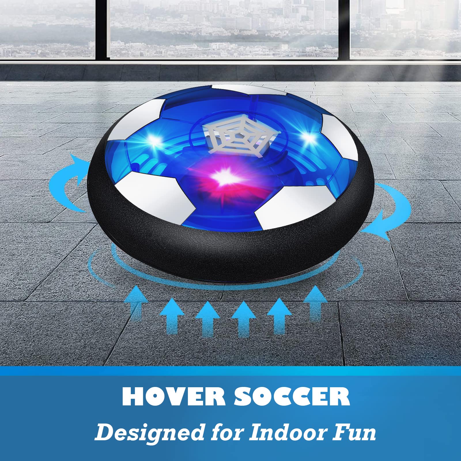 MelMelKat Kids Toys Hover Soccer Ball with Fast Charge & Big Battery, Rechargeable Light Up Toys for Kids Indoor Games Birthday Gifts Stocking