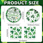 QDIRDEC St. Patrick's Day Paltes and Napkins Green Shamrocks Disposable Plates and Napkins for St Patrick's Day Green Irish Party Decorations, Serve