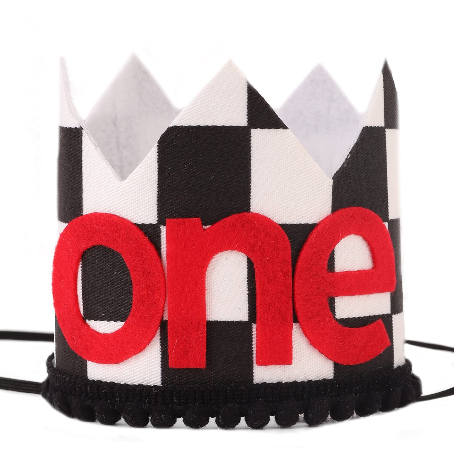 Fast One Birthday Hats, Black and Red Race Car Theme Crow,Hat 1st Birthday