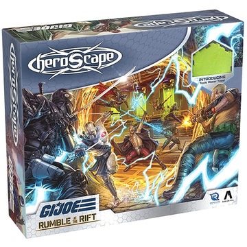 Renegade Game Studios G.I. Joe Heroscape Rumble at The Rift Tactical Board Game, Battle Box with 8 Miniatures & Modular Hex Terrain
