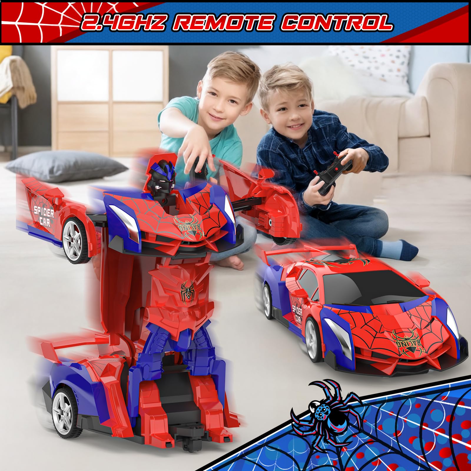 BLUEJAY Transform RC Cars for Boys 3-12, 2.4Ghz Remote Control Car