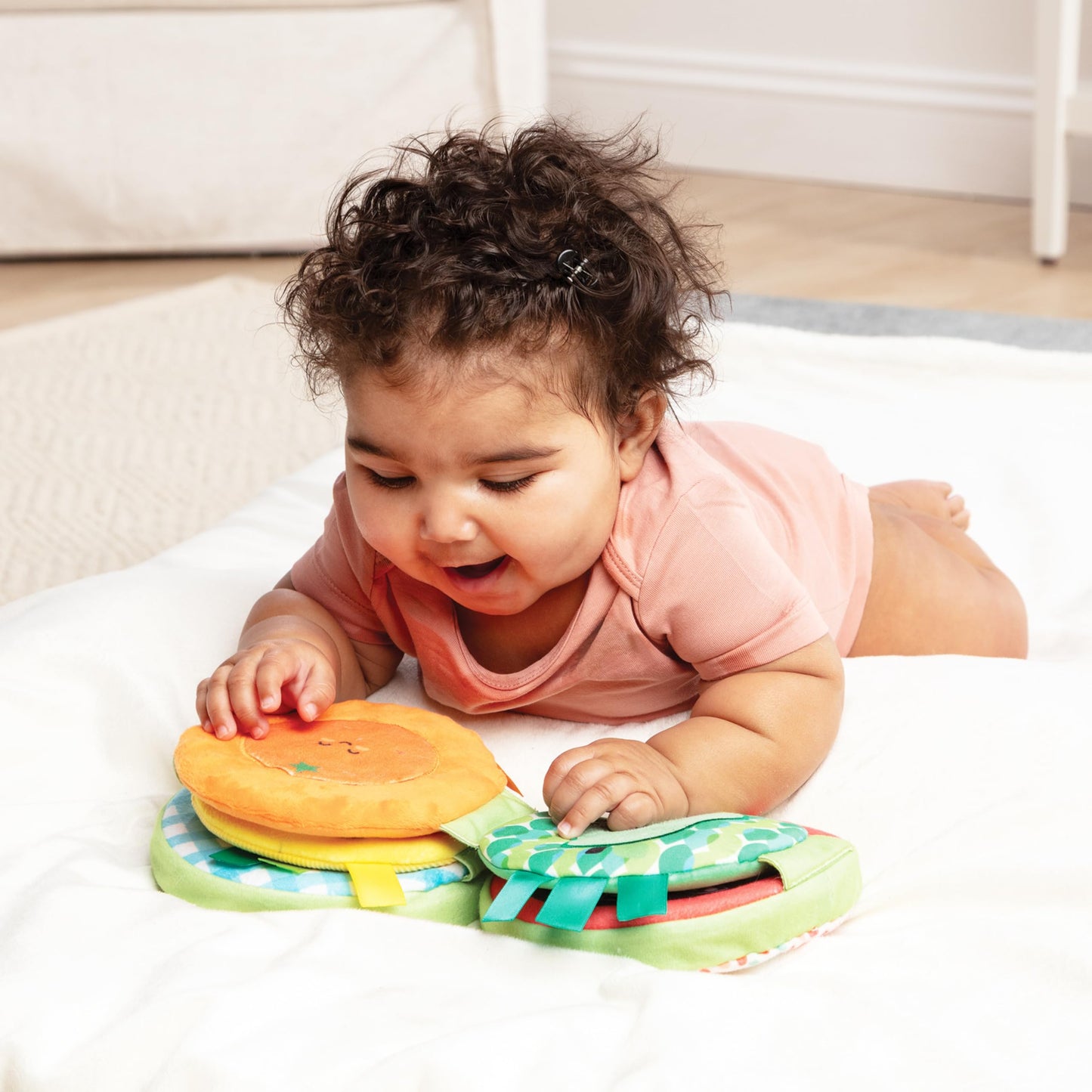 Melissa & Doug Farmers Market Tummy Time Sensory Roller & Soft Baby Book