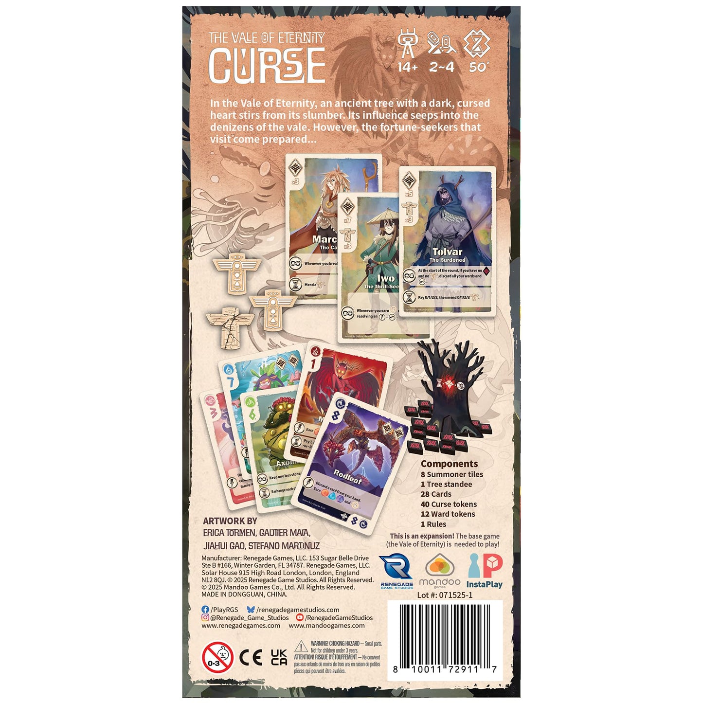 Renegade Game Studios Vale of Eternity Curse Expansion, Fantasy Board Game, Card Drafting, Asymmetric Abilities, 2-4 Players, Ages 14+