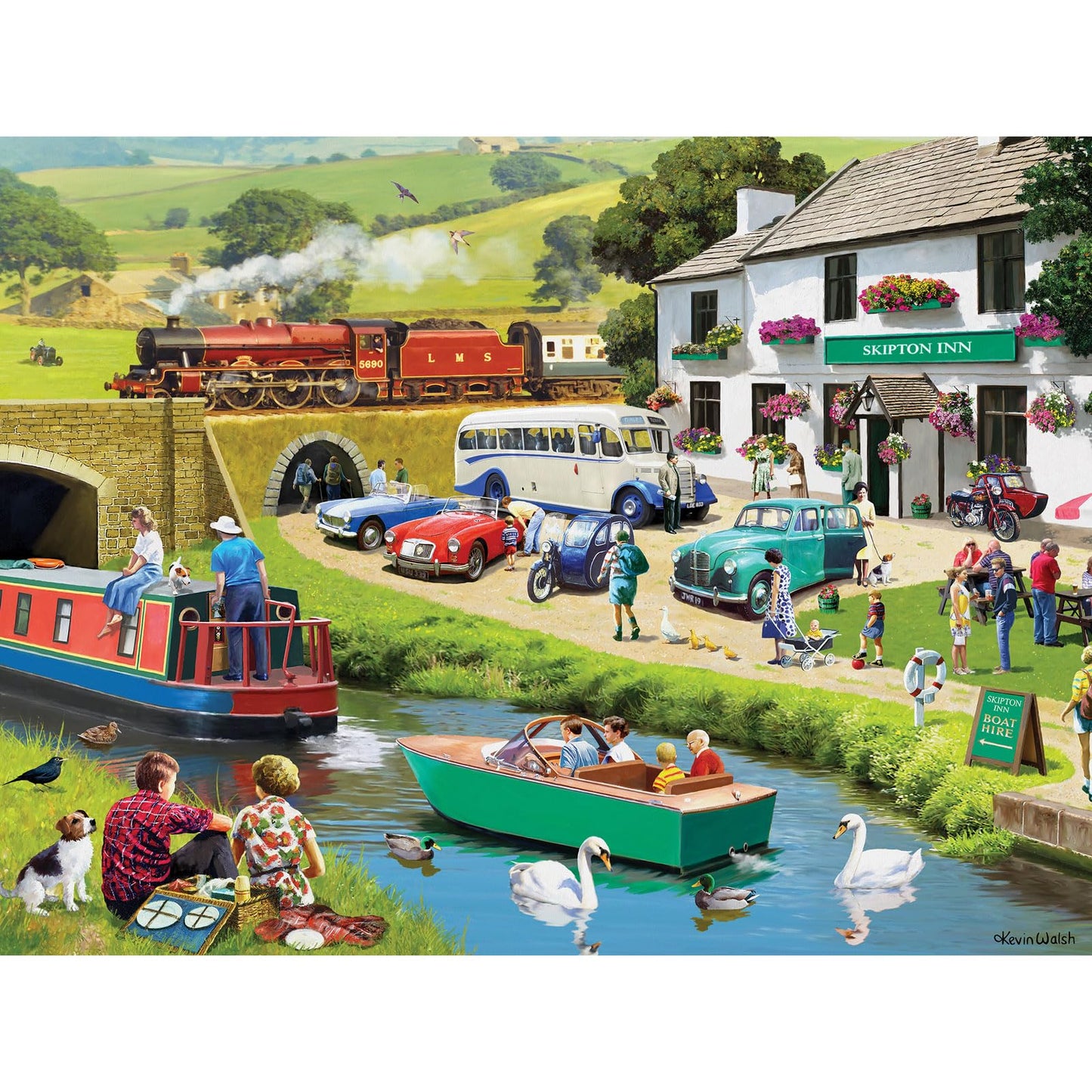 Bits and Pieces - 300 Piece Jigsaw Puzzle for Adults - 18" x 24" - Exploring the Dales - 300 pc Large Pieces Yorkshire England Park Jigsaw by Stewart
