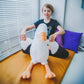 WEIGEDU 30" Large Goose Stuffed Animals Plush Toys Swan Duck for Kids Babies Bedtime Birthday Easter Gifts, Stuffed Goose Throw Plush Pillow Super