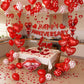 MAJUSTA Anniversary Decorations-Valentines Day Balloons with Heart Balloons,Happy Anniversary Banner,I love you balloons,Heart Hanging String,Red Rose