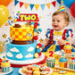 Cartoon Story Cake Toppers with 2nd Birthday Candle