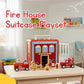 Jack Rabbit Creations Fire House Suitcase Playset - 15 Pieces - Ages 3+