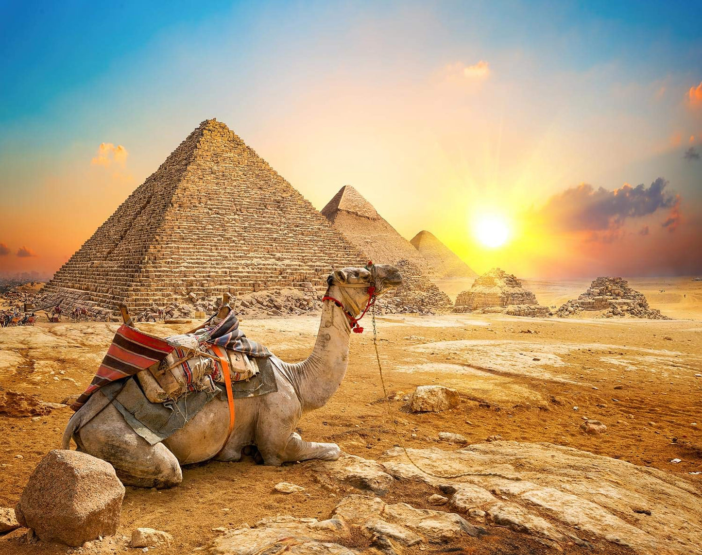 Giza Sunrise Ancient Egypt Pyramid Puzzle for Adults and Kids | Difficult 1000 Piece Jigsaw Puzzle Toy | Fun Quarantine Gift | Interactive Brain