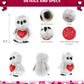 DolliBu I Love You Valentine Plush Big Eye Owl Bird - Cute Stuffed Animal with Red Heart and Name Personalization Gift for Valentines Day, Birthday