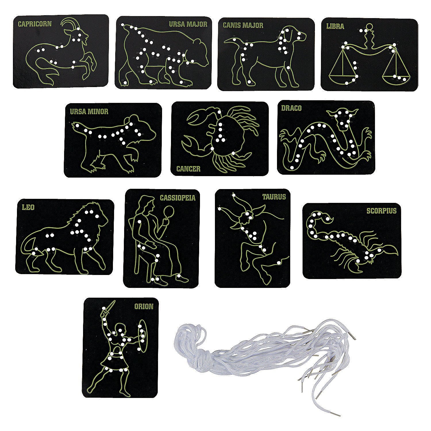 Lacing Constellation Cards - 24 Pieces - Educational and Learning Activities for Kids