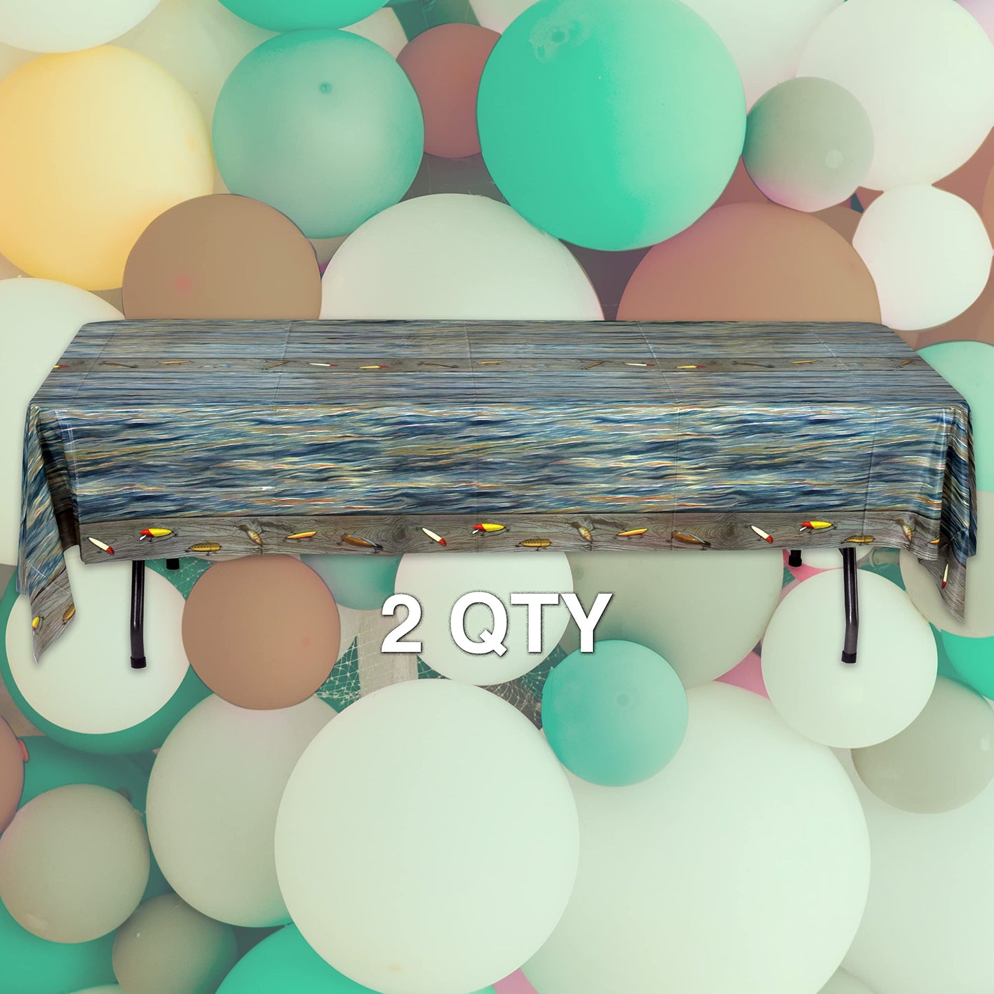 Havercamp Gone Fishing Table Covers (2 Covers)! 2 (54" x 108") Rectangular Heavy Plastic Covers. Check The Gone Fishin' Collection at The Store