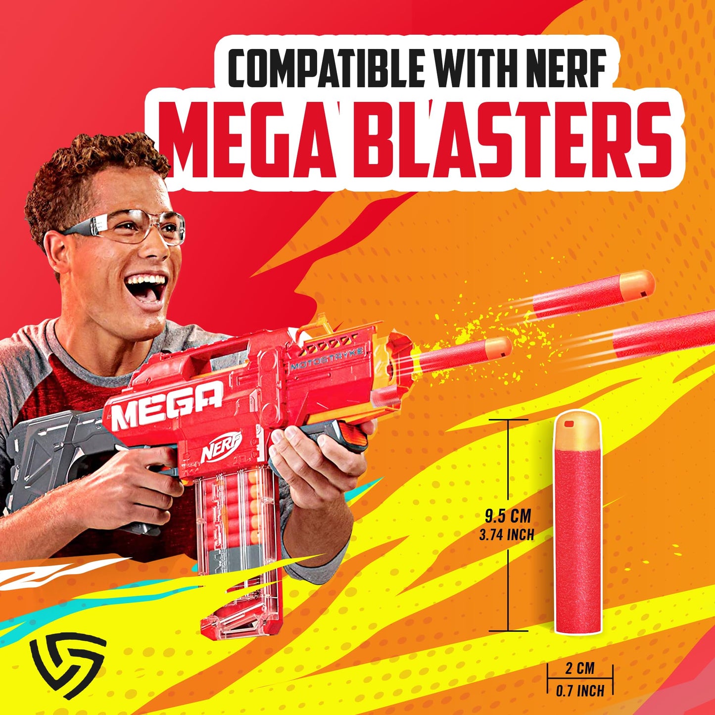 (120 Count) Ray Squad Nerf Mega Darts Pack - Universal Pack, Mega Dart Refill, Gun Darts, N-Strike Guns Compatible