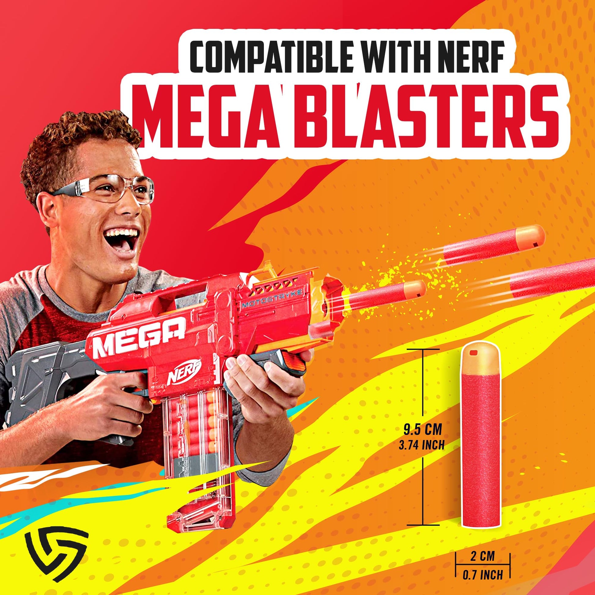(120 Count) Ray Squad Nerf Mega Darts Pack - Universal Pack, Mega Dart Refill, Gun Darts, N-Strike Guns Compatible