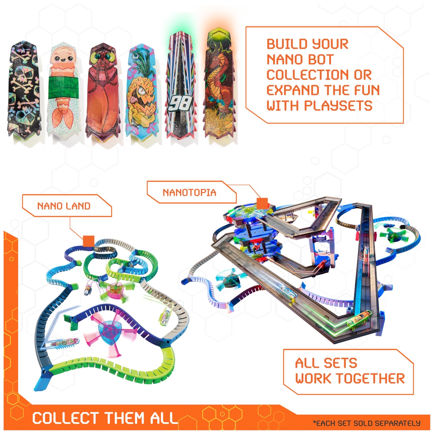 HEX Bots Nano On-The-Go Launcher with 1 Bonus Flash Nano, Autonomous Mini Robot Sensory Toy and Carrying Case, Toy Playsets for Kids Ages 3 and up