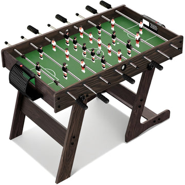 SereneLife Folding Foosball Table, 4’ x 2’ Full Competition Size Foldable Space Saving Table Soccer for Home, Arcade Game Room, for Indoor or Outdoor