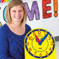 Carson Dellosa 13" x 12" Judy Clock, Learn to Tell Time with Color Coded Clock Hands, Analog Time Telling for Kids, Hands-On Learning Education