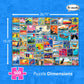 Re-marks Coastal Stamp Collage Puzzle, 500 Large Piece Jigsaw Puzzle for All Ages