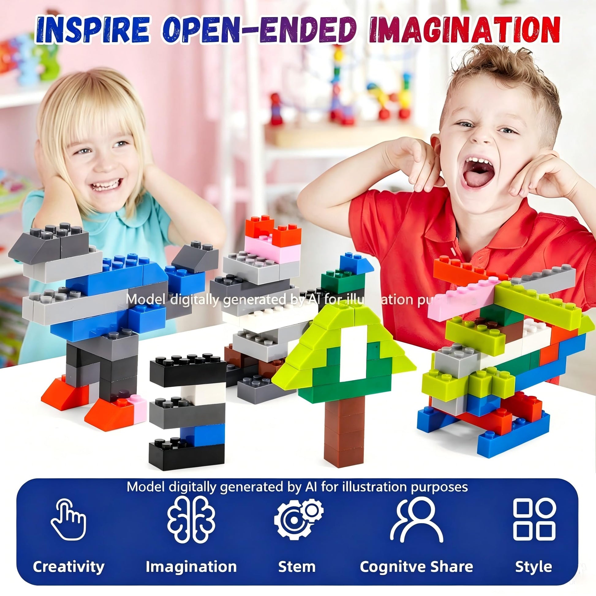 500 Piece Brown 2x4 Bricks Bulk, Classic Building Block Flat, Compatible with Lego Parts and Pieces, MOC Building Bricks DIY Play Set for Kids Age 6+