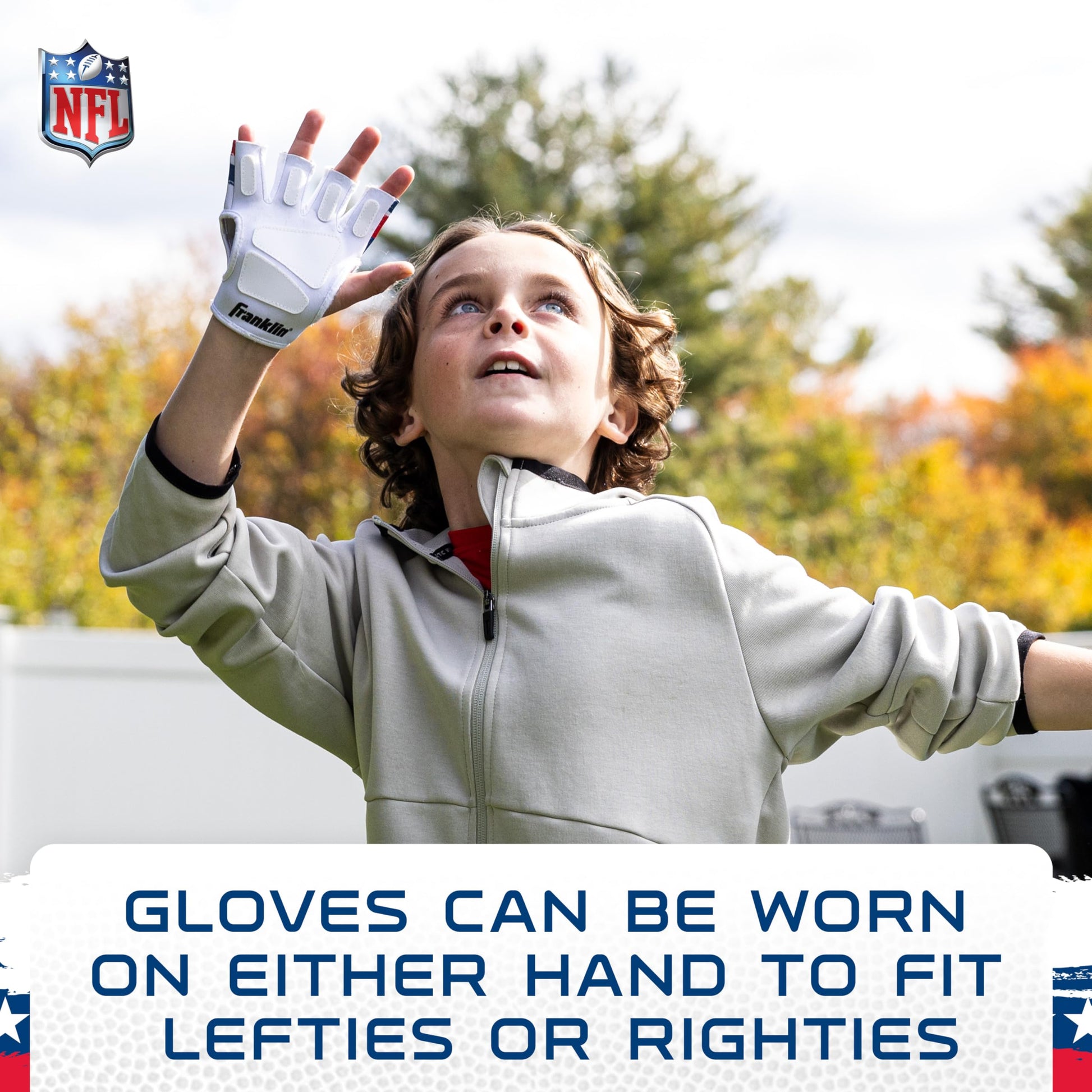 Franklin Sports NFL Sticky Fingers Football + Glove Set