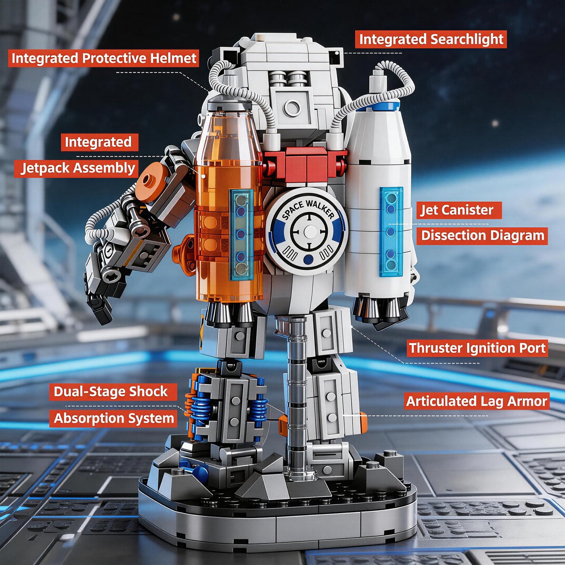 kececo Space Astronaut Building Block Toy - Ideal Gift for 8-14 Year Old Children - 525pcs for Space Astronaut Building Block Sets